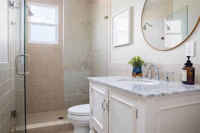 1145 Bay Haven Ln, Southold, NY 11971 - full bath with a stall shower, toilet, and vanity