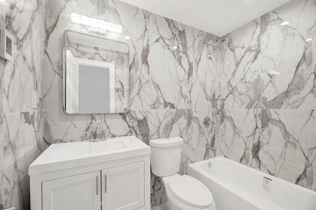 3780 Willett Ave, Bronx, NY 10467 - bathroom with tile walls, vanity, toilet, and shower / bathtub combination