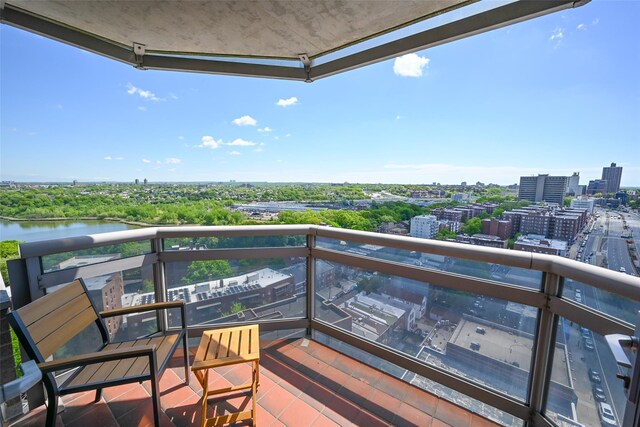 balcony featuring a view of city