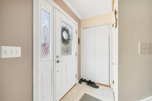 12 Dorothy Dr, Monroe, NY 10950 - entryway featuring light tile patterned floors and crown molding