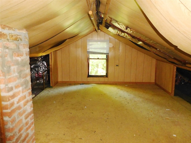 view of unfinished attic