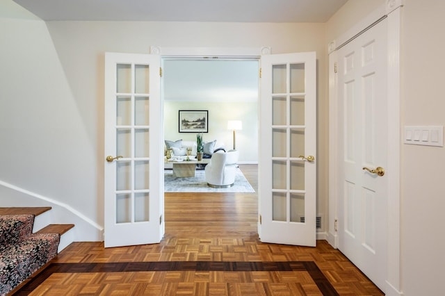 16 Cayuga Rd, Scarsdale, NY 10583 - hall with french doors and stairs