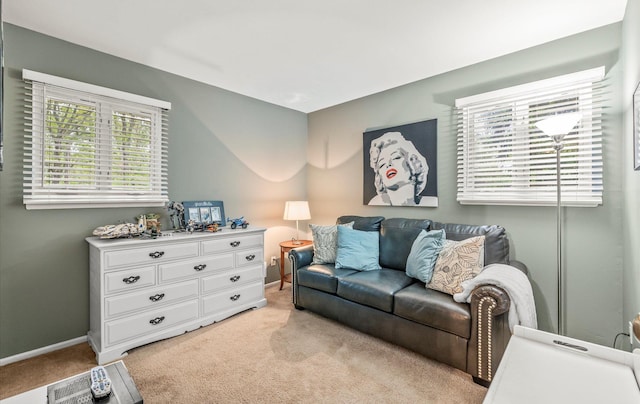 90 Gannet Dr, Commack, NY 11725 - living room with light carpet and baseboards