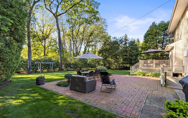 90 Gannet Dr, Commack, NY 11725 - view of patio / terrace with a wooden deck and an outdoor hangout area