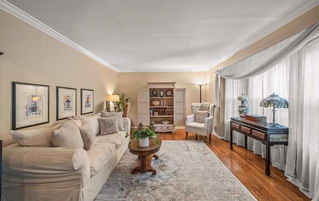 90 Gannet Dr, Commack, NY 11725 - living area with ornamental molding and wood finished floors