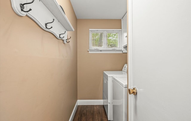 90 Gannet Dr, Commack, NY 11725 - laundry room with separate washer and dryer, baseboards, and wood finished floors