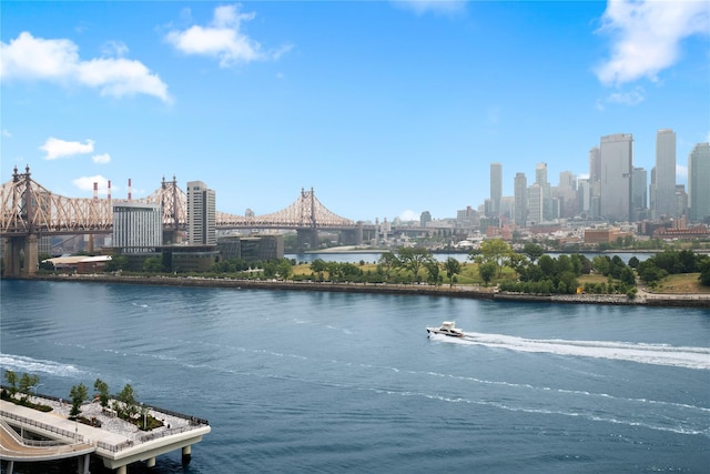 444 E 52nd St Phn, Phn New York Manhattan, NY 10022 - water view with a notable bridge and a view of skyline