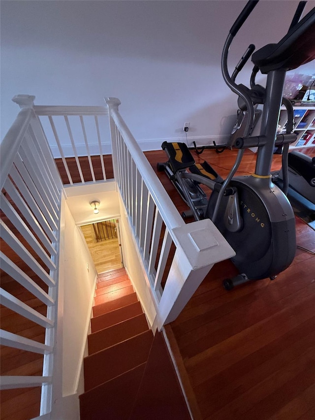83-46 Penelope Ave, Middle Village, NY 11379 - staircase featuring wood finished floors