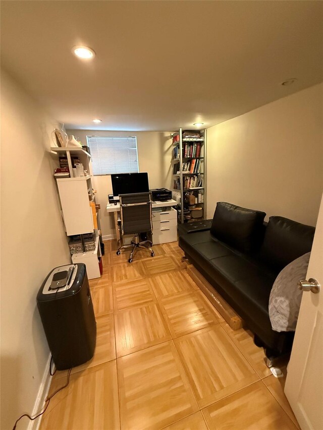 83-46 Penelope Ave, Middle Village, NY 11379 - home office featuring baseboards and recessed lighting
