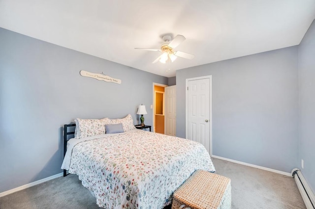 2346 Post St, East Meadow, NY 11554 - bedroom with a baseboard heating unit, carpet, and baseboards