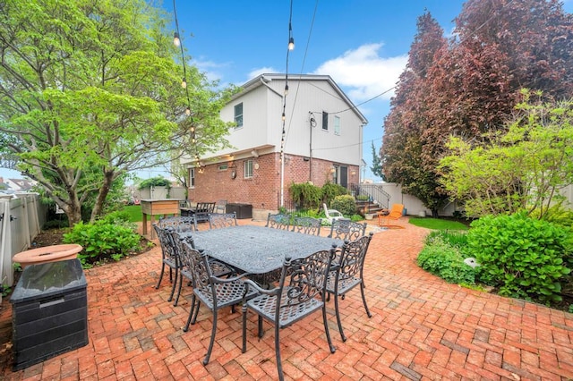 2346 Post St, East Meadow, NY 11554 - view of patio / terrace with outdoor dining area and fence