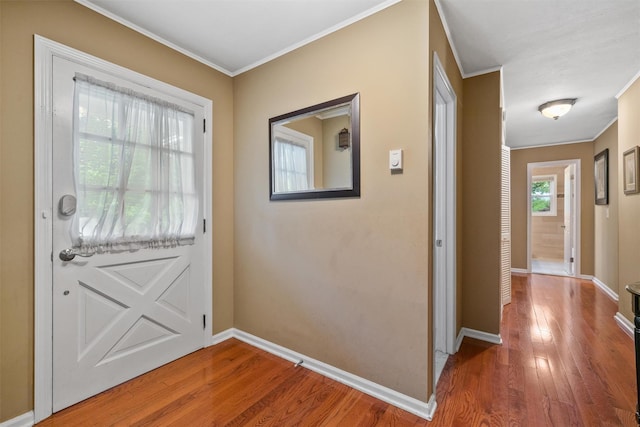20 Idlewild Park Dr, Cornwall On Hudson, NY 12520 - doorway featuring wood finished floors, baseboards, and ornamental molding
