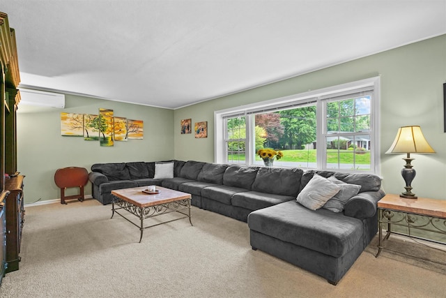 20 Idlewild Park Dr, Cornwall On Hudson, NY 12520 - carpeted living area with a wall mounted air conditioner