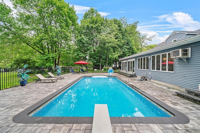 20 Idlewild Park Dr, Cornwall On Hudson, NY 12520 - view of swimming pool featuring a patio, a diving board, and entry steps