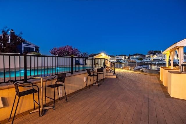 view of pool with a deck