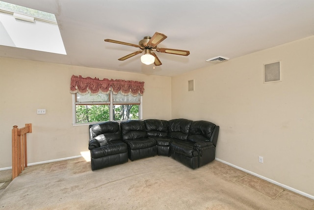 64 S Nassau St, Bethpage, NY 11714 - carpeted living room with a ceiling fan and baseboards
