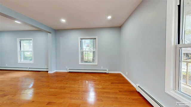 74 Gladstone Ave, Walden, NY 12586 - spare room featuring baseboard heating, a baseboard heating unit, healthy amount of natural light, and recessed lighting