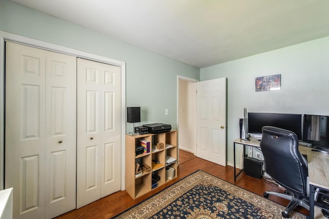 office featuring wood finished floors