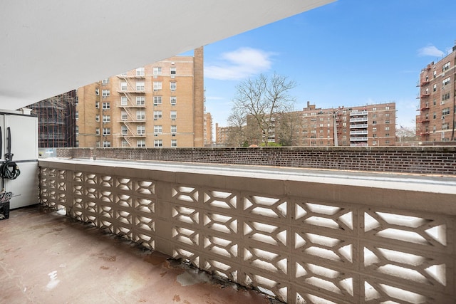 balcony featuring a view of city