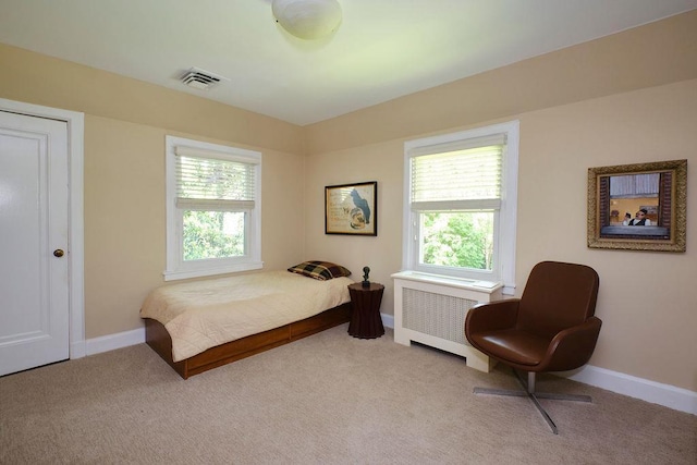 21 Hereford Rd, Great Neck, NY 11020 - carpeted bedroom featuring radiator heating unit, multiple windows, and baseboards