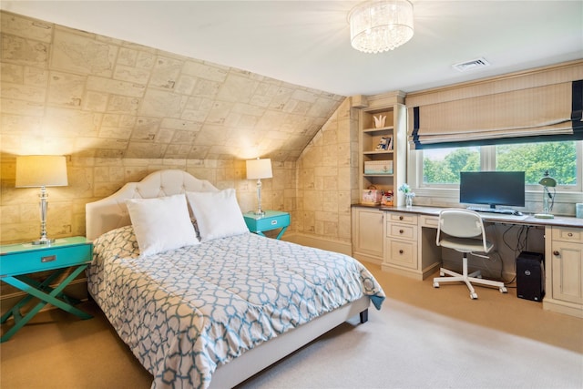 17 The Intervale, Roslyn Estates, NY 11576 - carpeted bedroom featuring an office area and a chandelier