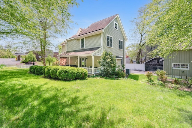 4 Oak St, Cold Spring, NY 10516 - rear view of house with covered porch and central air condition unit