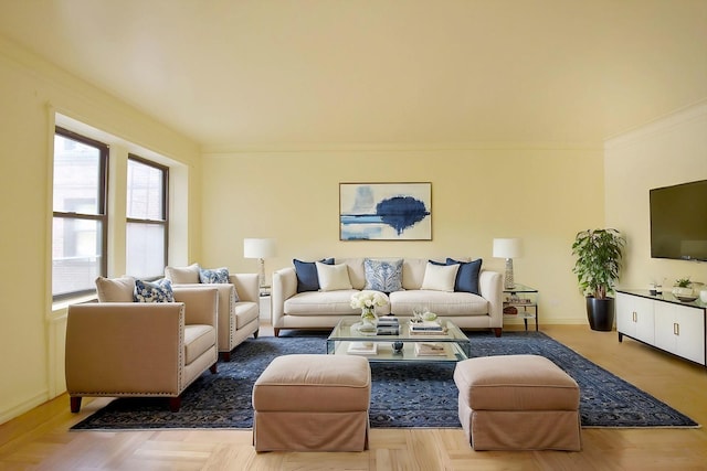 living room with baseboards