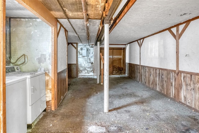 1804 New York Ave, Brooklyn, NY 11210 - unfinished below grade area with independent washer and dryer and electric panel