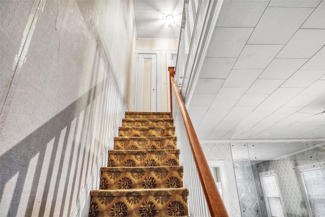 1804 New York Ave, Brooklyn, NY 11210 - stairway with wallpapered walls