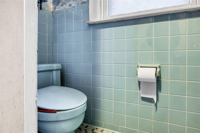1804 New York Ave, Brooklyn, NY 11210 - bathroom with tile walls, toilet, and tile patterned floors