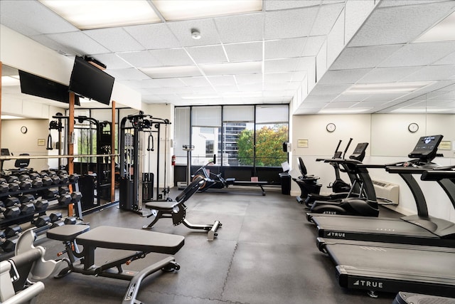 300 High Point Dr Unit 313, Hartsdale, NY 10530 - workout area featuring a drop ceiling