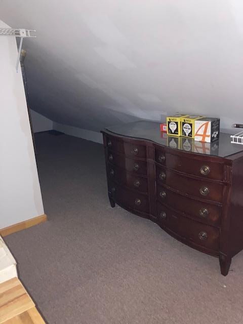 bedroom with light carpet