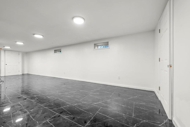 166-03 69th Ave, Fresh Meadows, NY 11366 - below grade area with dark marble finish flooring and baseboards