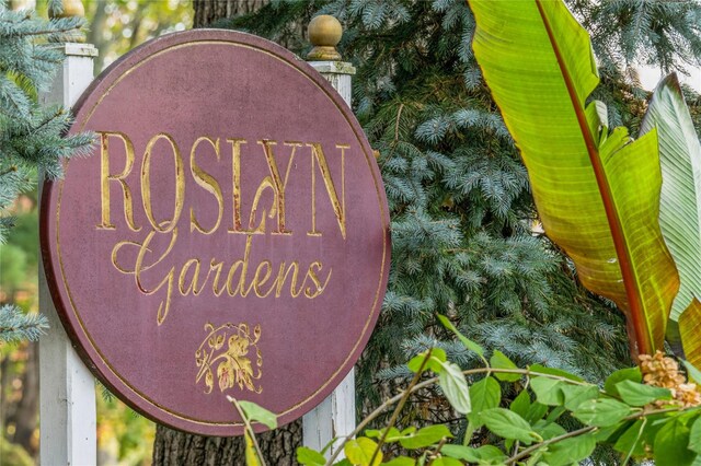 view of community sign