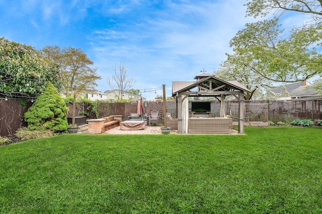 view of yard featuring a gazebo
