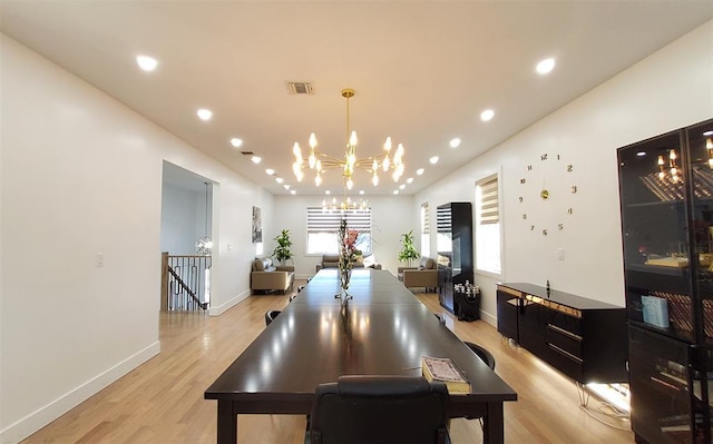 27 Catskill High Rail, Monroe, NY 10950 - dining room featuring a chandelier, light wood-style flooring, baseboards, and recessed lighting