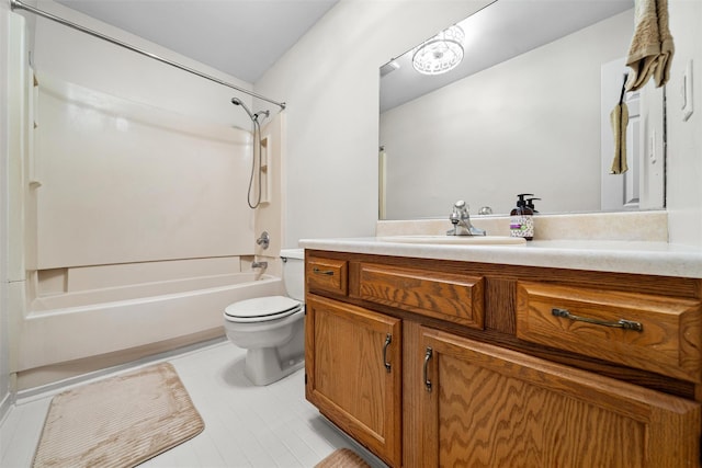 65 Jimal Dr, Middletown, NY 10940 - full bathroom featuring vanity, toilet, shower / bath combination, and tile patterned floors