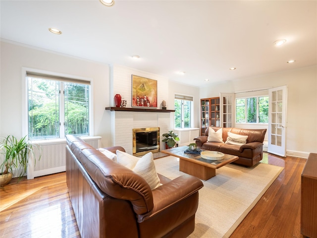 37 Longview Rd, Port Washington, NY 11050 - living area with wood-type flooring, a fireplace, recessed lighting, and baseboards