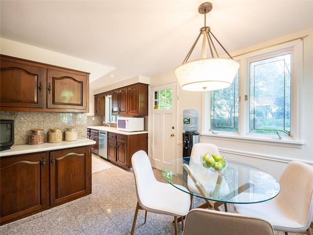 37 Longview Rd, Port Washington, NY 11050 - dining area featuring granite floors
