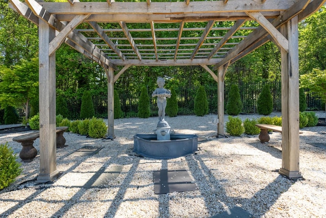 view of patio with a pergola