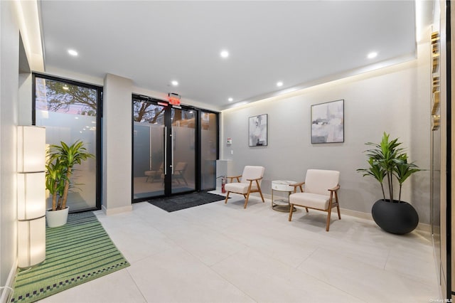 lobby featuring recessed lighting