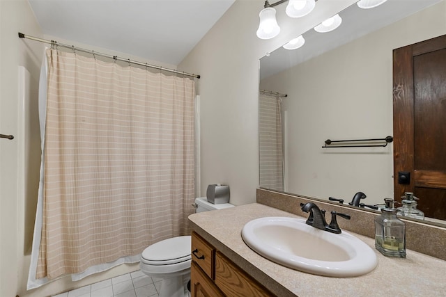 216 Cortese Rd, Call Listing Agent, PA 18405 - bathroom featuring toilet, tile patterned flooring, vanity, and shower / tub combo