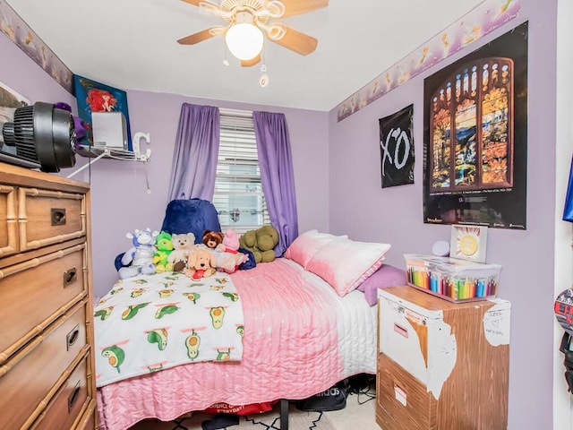 bedroom with a ceiling fan