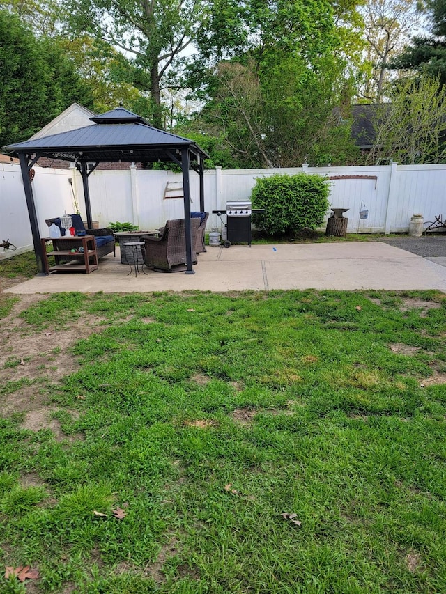 53 Bayview Ave, East Islip, NY 11730 - view of yard featuring an outdoor hangout area, a patio, and a gazebo