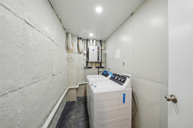 234 Quincy Ave, Bronx, NY 10465 - laundry room featuring washing machine and dryer and water heater