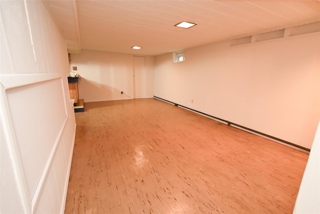 finished below grade area with wood finished floors