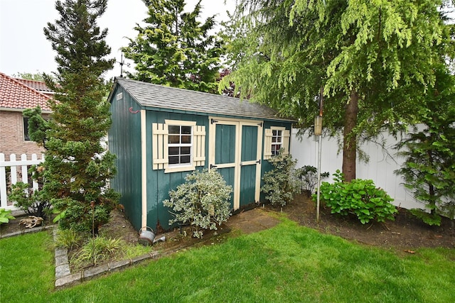 view of shed