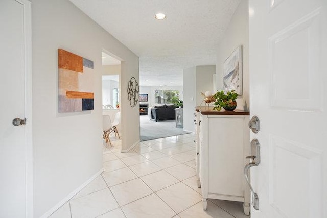 106 E Midland Pond Ct First Floor, First Floor, Moriches, NY 11955 - hallway with baseboards, light tile patterned floors, and recessed lighting