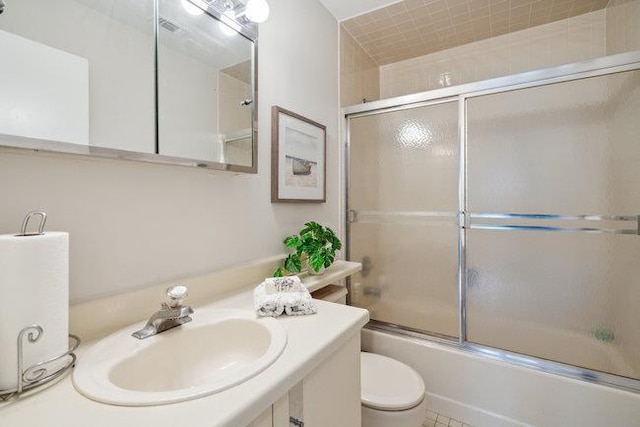 106 E Midland Pond Ct First Floor, First Floor, Moriches, NY 11955 - full bath with shower / bath combination with glass door, toilet, and vanity