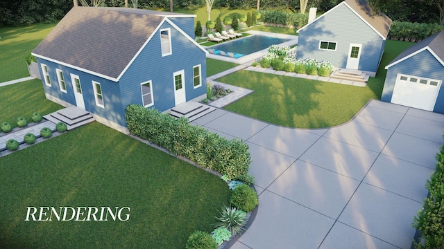 28 Lynncliff Rd, Hampton Bays, NY 11946 - view of subject property featuring a pool area